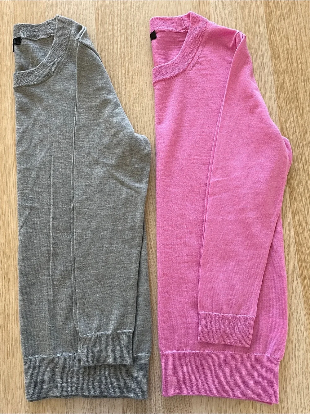 Set of 2 J. Crew Lightweight Crewneck Sweaters in Pink and Gray